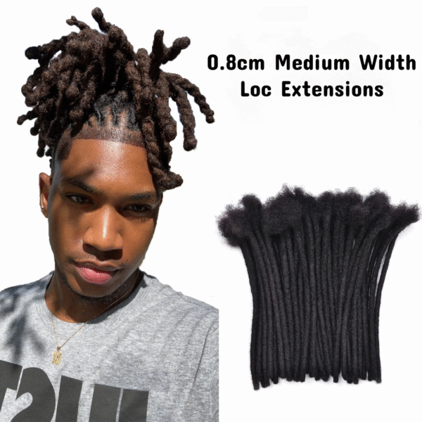 0.8 cm Medium width Extensions (kinky or textured)